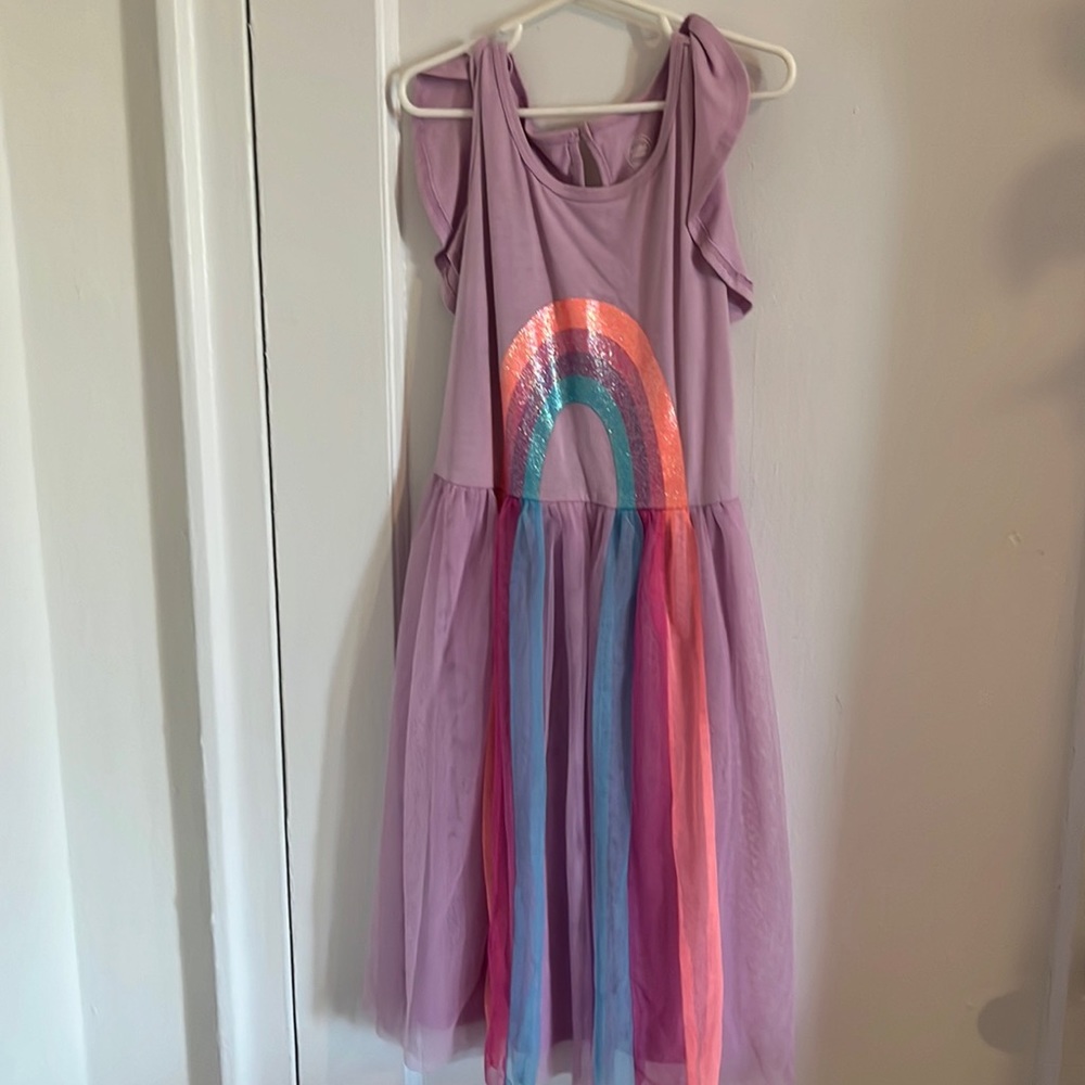 Rainbow dress with tulle skirt